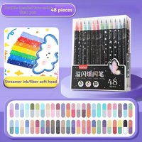 96/12 Colors Brush Metallic Highlighter Set Double-headed Glitter Highlighter Markers Note Taking Journaling Supplies Cute Pens