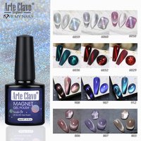 Arte Clavo nouveau Auroras oeil de chat Gel magnétique licorne brillant Transparent Gel vernis vernis effet holographique hybride Nail Art