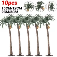 10Pcs Model Trees Palm Scale Tree Coconut Palm Park Rainforest Scenery Dioramas DIY Decor Diorama Scenery Model Decorations
