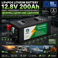 Batterie LiFePO4 12V 200Ah Easun, batterie à décharge profonde de qualité A avec BMS, prise en charge parallèle, plus de 6000 cycles pour le stockage solaire, camping-car, bateau, hors réseau,