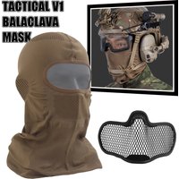 Tactical Venom Balaclava V1, Breathable Elastic Full Face Mask with Steel Mesh Protection for Airsoft Paintball Hunting Gear