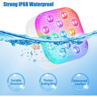 Underwater Lights LED Submersible Pool Lights Rechargeable Remote Control Swimming Pool Light with Timer Color Changing