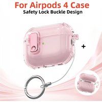 Secure Lock Earphone Case For AirPods 4 Clear Cover For Apple AirPods 4th Generation AirPods Pro2 3 2 Soft TPU Shockproof Cover