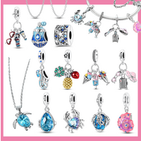 925 Sterling Silver Summer Sunglasses Charms Beads Fit Original Bracelets Bag Keychain Charm Bead Pendant Diy Women Jewelry Gift