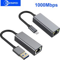1000Mbps Wired USB 3.0 Type C USB To Rj45 Lan Ethernet Adapter RTL8153 Network Card for PC Macbook Laptop Notebook Windows 10/11