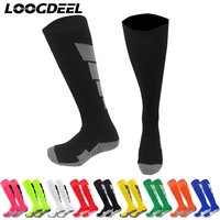 Loogdeel 32-45 Football Socks Kids Thick Towel Bottom Non Slip Athletic Socks Girls boys Soccer Sport Child Knee High Long Socks