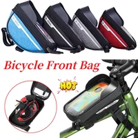 Touch Screen Bike Top Tube Bag EVA Bicycle Front Frame Bag Bike Front Top Tube Frame Bag Bicycle Accessories Fit for 7 In Phones
