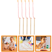 5 Pcs Magnetic Fishing Pole Toy Wooden Rods For Kids Ages 4 8 Toddler Wands Game Educational Equipment Supplies