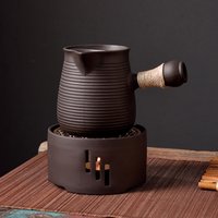 Chinese Ceramic Teapot Durable Tea Maker Kettle with Side Handle Tea Kettle for Restaurant Outdoor Hiking Household Hotel