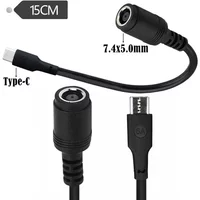 DC7450 Female To Type-C Male 7.4mm * 5.0mm Female To Type-C Male Power Adapter Laptop Adapter Cable 0.15M