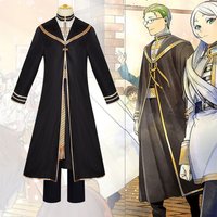 Heiter Cosplay Anime Frieren Beyond Journey's End Costume Wig Priest Uniform Cloak Glasses Green Hair Halloween Party Women Men
