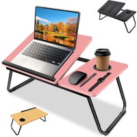 Laptop Bed Tray Table with Foldable Legs & Cup Slot Tray, Adjustable Laptop Bed Table,Computer Notebook Sofa Breakfast Lap Desk
