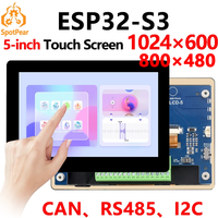 ESP32 S3 5 inch LCD (B) Development Board 1024x600 / 800×480 Captive TouchScreen Display LVGL HMI Sensor CAN RS485