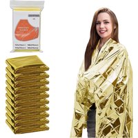 4pcs Emergency Blanket Foil Space Blanket Designed for NASA Body Warmer Outdoor First Aid Camping Hiking Travel