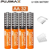 PUJIMAX AA 1.5V 3400mWh Highest Capacity Rechargeable Battery USB Type-C Li-ion Battery For Remote Control Smart Door Lock Toys