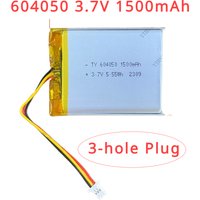 604050 3.7V 1500mAh Rechargeable Lithium Polymer Battery with 3 Wire Plug for Air Purifier Batteries Power Bank Tablet Cell Tool