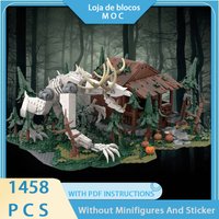 Boutique New MOC Building Blocks Movie Scene Model Wendigo Forest Wooden House Modular Children's Toy DIY Assembly Set