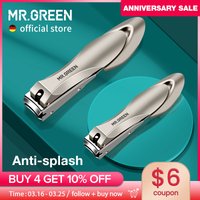 MR.GREEN Nail Clippers Stainless Steel Anti Splash Fingernail Cutter Manicure Tools Bionics Design Nail Trimmer Pedicure Scissor