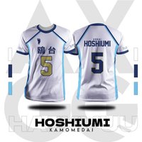 Bandai Kamomedai Volleyball Team Jersey Hoshiumi No.5 Cosplay Costume Haikyu!! T-Shirts Summer Quick-dry Comfy Stretchy Large