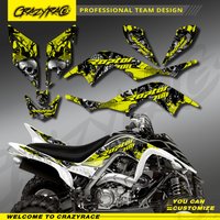 Naklejki motocyklowe Yamaha YFM700 RAPTOR 700 YFM 2006 - 2008 2009 2010 2011 2012, pełne zestawy plastików, naklejki, grafika, tło.