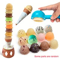 Children Simulation Food Kitchen Toy lceCream Stack Up Play Kids Pretend PlayToys Educational Toys For Baby Gifts