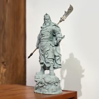 Guan Yu Statue Chinese Warrior God of Loyalty Wealth Handcrafted Resin Sculpture for Home Business Success Decor Protectio Gift