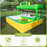 Giant Inflatable Bar Pool, Blow Up Pool Bar with Canopy, Inflatable Swimming Pool Bar for Adults Summer Pool Parties