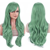 Synthetic Hair Long Wavy Green Lolita Retasu Midorikawa Cosplay Wig Anime Wigs Tatsumaki Halloween Costume Wig for Girl