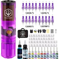 Tattoo Kit POSEIDON High Quality Tattoo Pen Kit For Permanent Makeup Tattoo Machine New Purple Tattoo Power Supply Tattoo Gun Ki