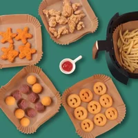 Baking Supplies 30/50pcs/ Disposable Air Fryer Paper Pad 24/20CM Waterproof Fryer Disposable Cooking Paper Plate Baking Paper