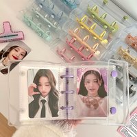 mini Transparent Pvc binder photo album kpop binder Photocard Holder girl cute idol card collect book binding machine stationery