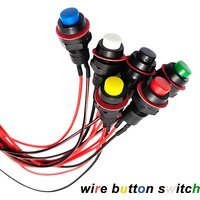 5/20/100PCS Latching/Momentary 12MM Round Push Button Switch With Cable 20CM Self-Locking DS-428/427 Self-Resetting
