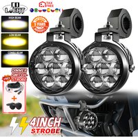 CO LIGHT Offroad-Motorrad-LED-Arbeitsscheinwerfer 4,5 Zoll High-Low-Strobe für BMW Nebelscheinwerfer 12V 24V mit Dimmschalter