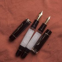 MAJOHN P139 Full Brass Piston Fountain Pens Large Size No.8/#8 40mm Pen Tip, EF F M 0.7MM Hard Rubber Tongue Ink Pen