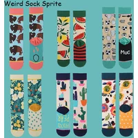 Autumn and winter socks women's stockings plant cactus graffiti cotton socks personality fashion straight trendy socks
