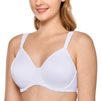 DELIMIRA Women Bras Everyday Full Coverage Seamless Underwire Plus Size Support Bra Lady Ultra Thin Non PaddedUnderwe
