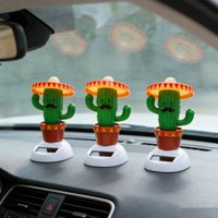 Car Ornaments Soldier Solar Powered Dancing Shaking Head Cartoon Creative Gift Cactus Auto Dashboard Decoration Car Accessories