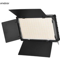 Andoer LED-600 LED 3200-5600K Video Light Photography Light Panel with Barndoor 1/4 Inch Screw Ball Head for Photography Studio