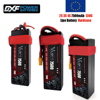 VARCS 2S 3S 4S Lipo Battery 7500mAh 130C with XT60 EC5 TRX T/DEANS XT90 XT150 Plug HardCase For 1/8 Buggy RC Car Boat Airplane