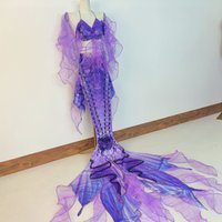 YUNER Original Mermaid Fish Tail Dreaming Rose Oceanarium Show Special Mermaid Tail Diving Halloween