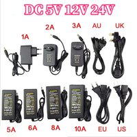 DC 5V 12V 24V LED Power Supply Adapter US/EU/AU/UK Plug 1/2/3/5/6/8/10A Light Transformer For WS2811 WS2812B SK6812 LED Strip