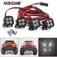 MIBIDAO White LED Lights Spotlight for Axial SCX10 III Gladiator TRX-4 TRX-6 1/10 RC Crawler Car Truck Decoration Parts