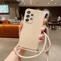 For Samsung Galaxy S25 Edge S26 S24 S23 S22 Ultra S25 FE A57 A37 A17 A56 A54 A55 A16 5G Soft Lanyard Case Crossbody Strap Cover