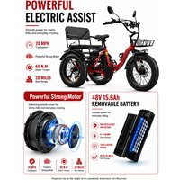 AliExpress NONE Three‑Wheel Foldable Electric Bike Suited for Seniors and City Commuters - 1000W Brushless Motor, 48V 16AH Battery - 5‑Speed Pedal Assist Function and Walk Assist Mode - Fat Tire E‑Trike with 45‑Mile