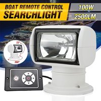 100W Marine Boat Spotlight Remote Control Waterproof LED Searchlight 360 Degree for Truck Off Road Car Boat Marine Driving Light