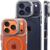Luxury Magnetic Shockproof Clear Bumper Case for iPhone 17 Pro Max 16 15 14 13 12 Plus Air For Magsafe Lens Protect Stand Cover