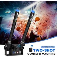 DJ Light Stage Effects 60W Double Head Confetti Paper Machine Streamer Launcher Concierge Flower Machine for Wedding Party