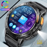 LIGE LED Flashlight Smart Watch Men 100+ Sports Modes Health Monitor Man Watches Bluetooth Call Men Smartwatches For Android iOS
