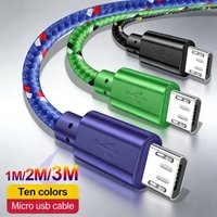 2.4A Nylon Braided Micro USB Cable Fast Charging Mobile Phone Charger Data Cord For Samsung Xiaomi Huawei Data Sync Quick Cable