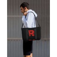 Letter R Team Rocket Logo Beach Travel Bag Large Capacity Tote Bags for Gym Yoga Women Shopping Duffle Shoulder Bag